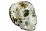 Carved Moss Agate Crystal Skull - India #378696-2